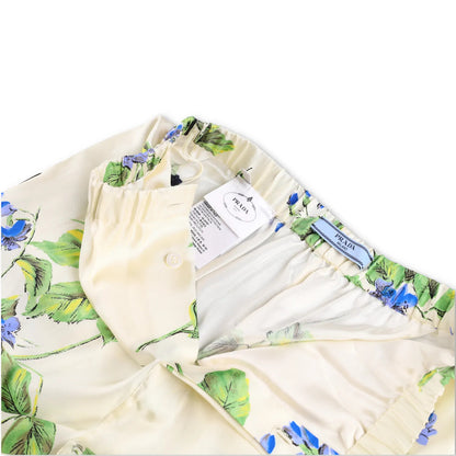 PRADA Womens Flared Trousers High Rise Floral Print Multicoloured 38 RRP 1520 — View 5