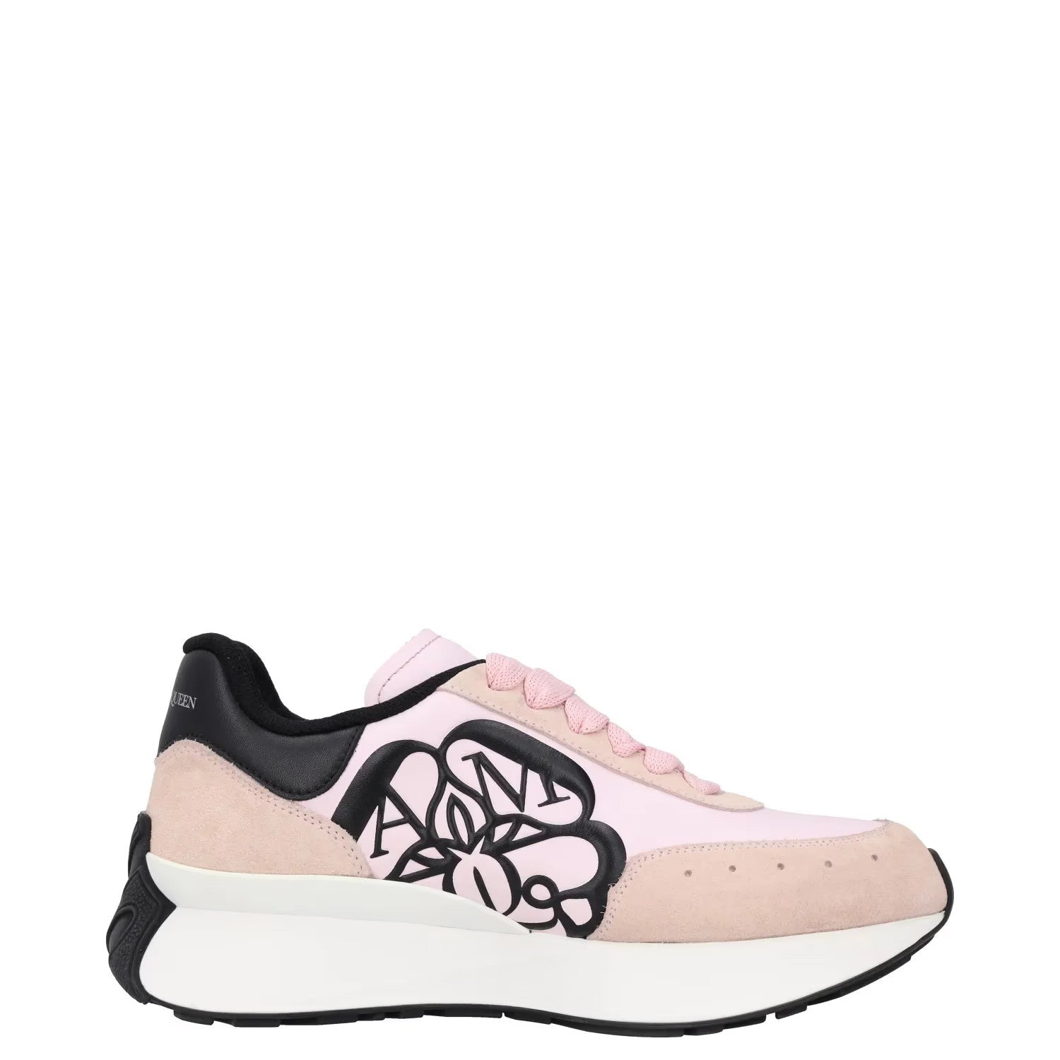 ALEXANDER MCQUEEN Womens Trainer Pink Leather Sneaker Low Top Lace Up UK3 RRP650