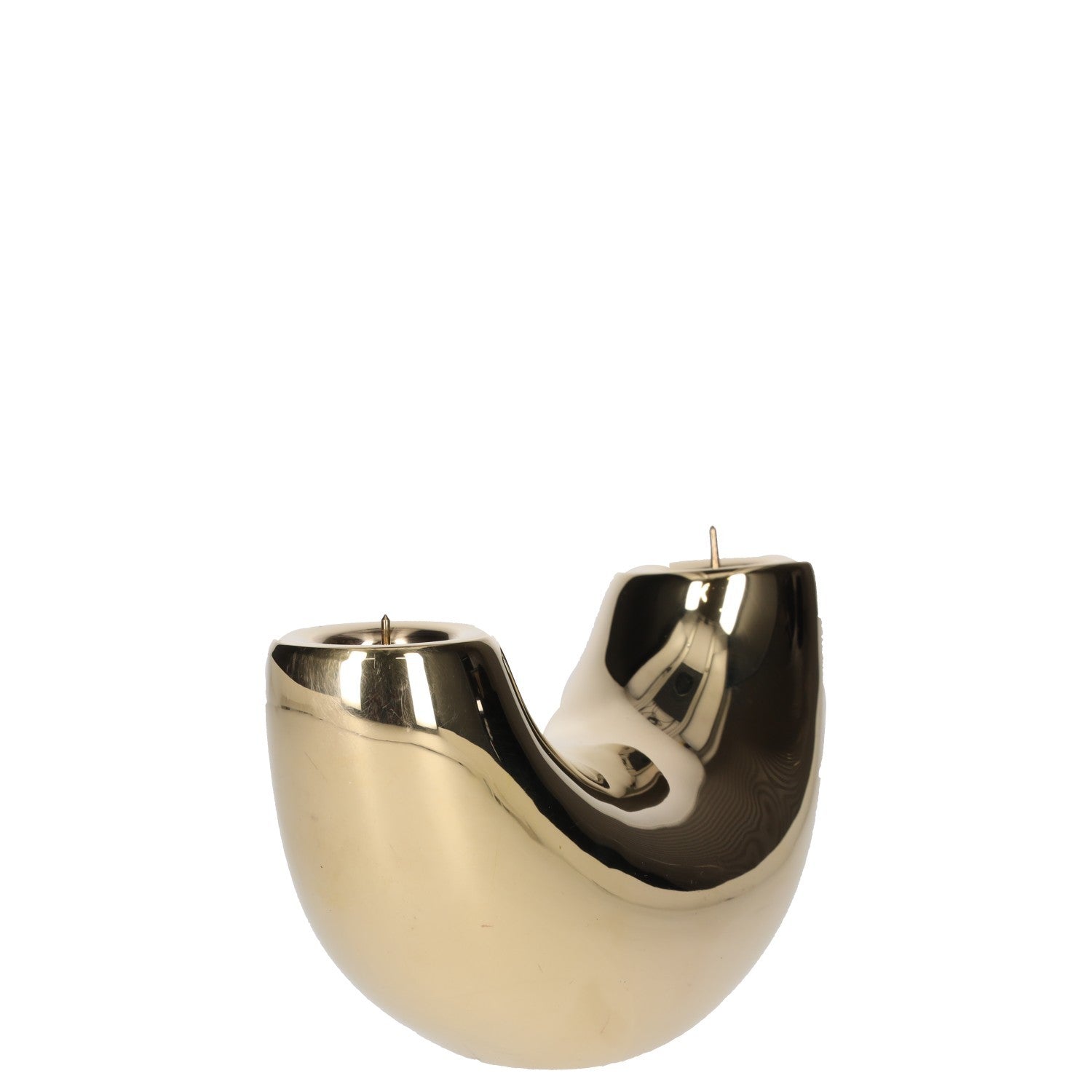 DINOSAUR DESIGNS Brass Horn Candlestick Metallic Glossy Finish Home Decor RRP32 — View 4