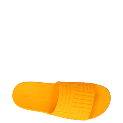 BOTTEGA VENETA Womens Slides Flat Rubber Geometric Print Orange UK 6 RRP 300 — View 7
