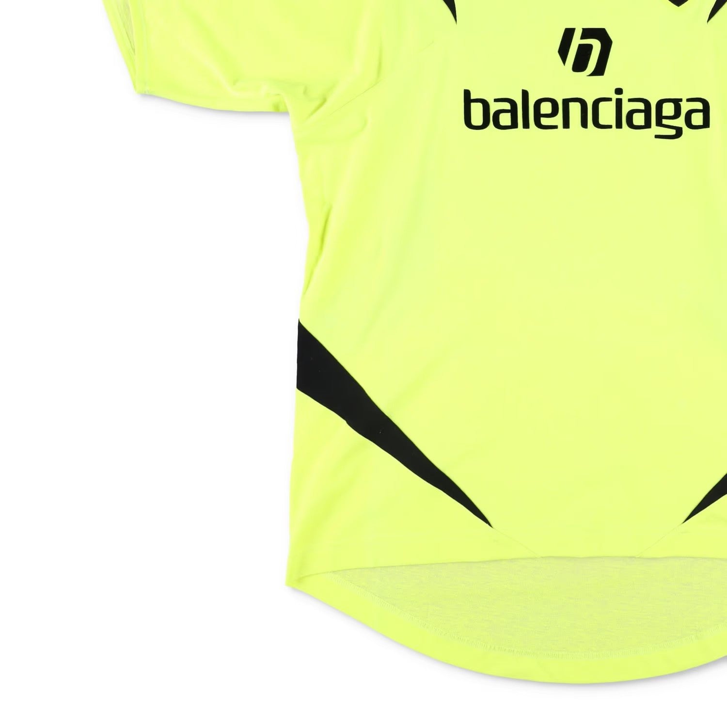 BALENCIAGA Mens Football Shirt Yellow Cotton T-Shirt Logo Crew Neck XS RRP950 — View 3