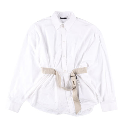 BALENCIAGA OWN BUY Womens Layered Shirt Button-Up White Size 3 RRP 1219.9
