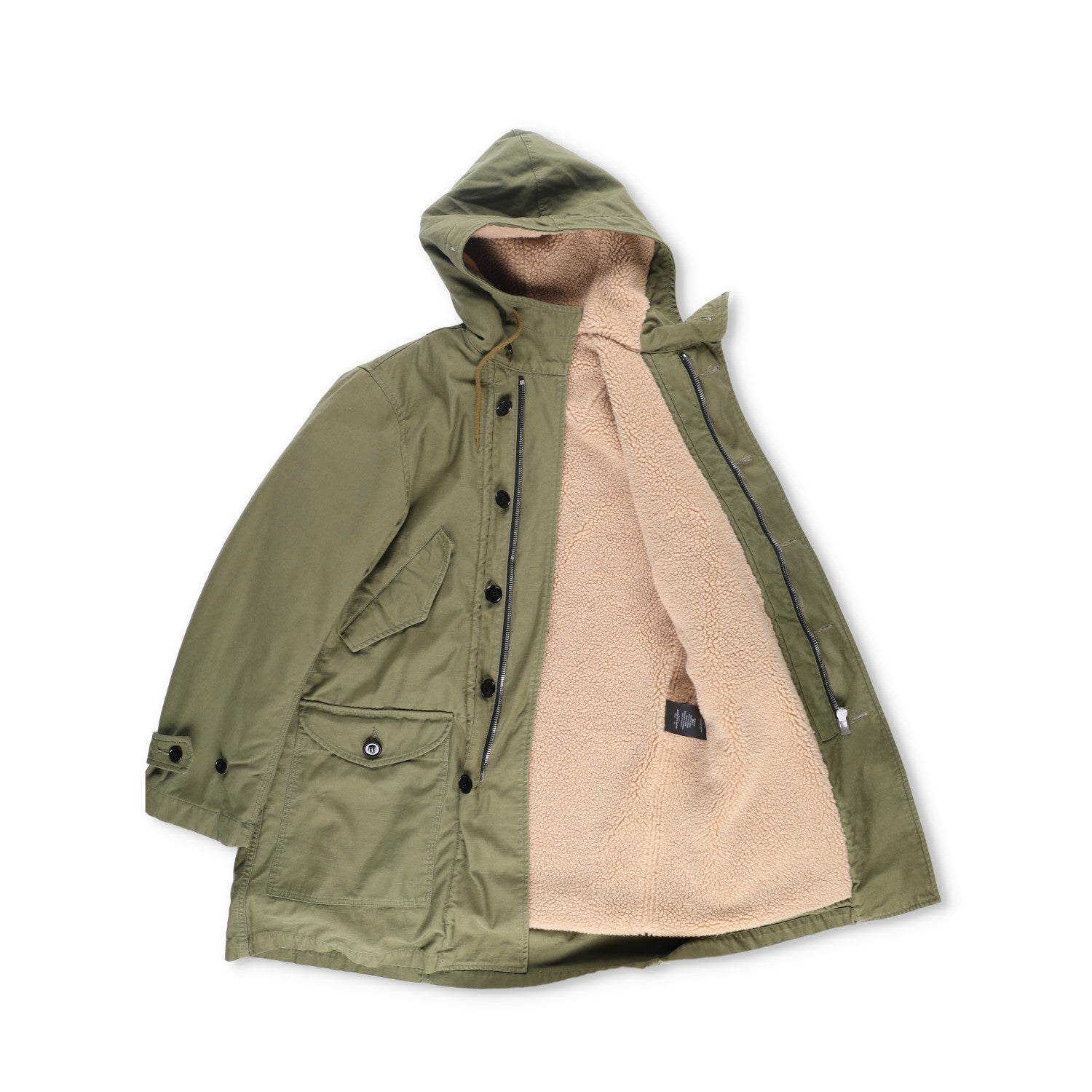 SAINT LAURENT Cotton Mens Parka Jacket Green Shearling Lining Size XS RRP3000 — View 7