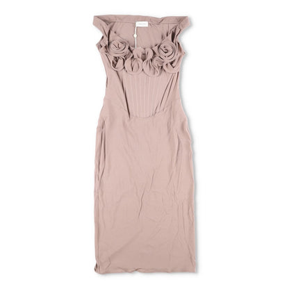 MAGDA BUTRYM Womens Dress Scoop Neck Sleveless Corset Rose Drape Midi 36 RRP1385 — View 2