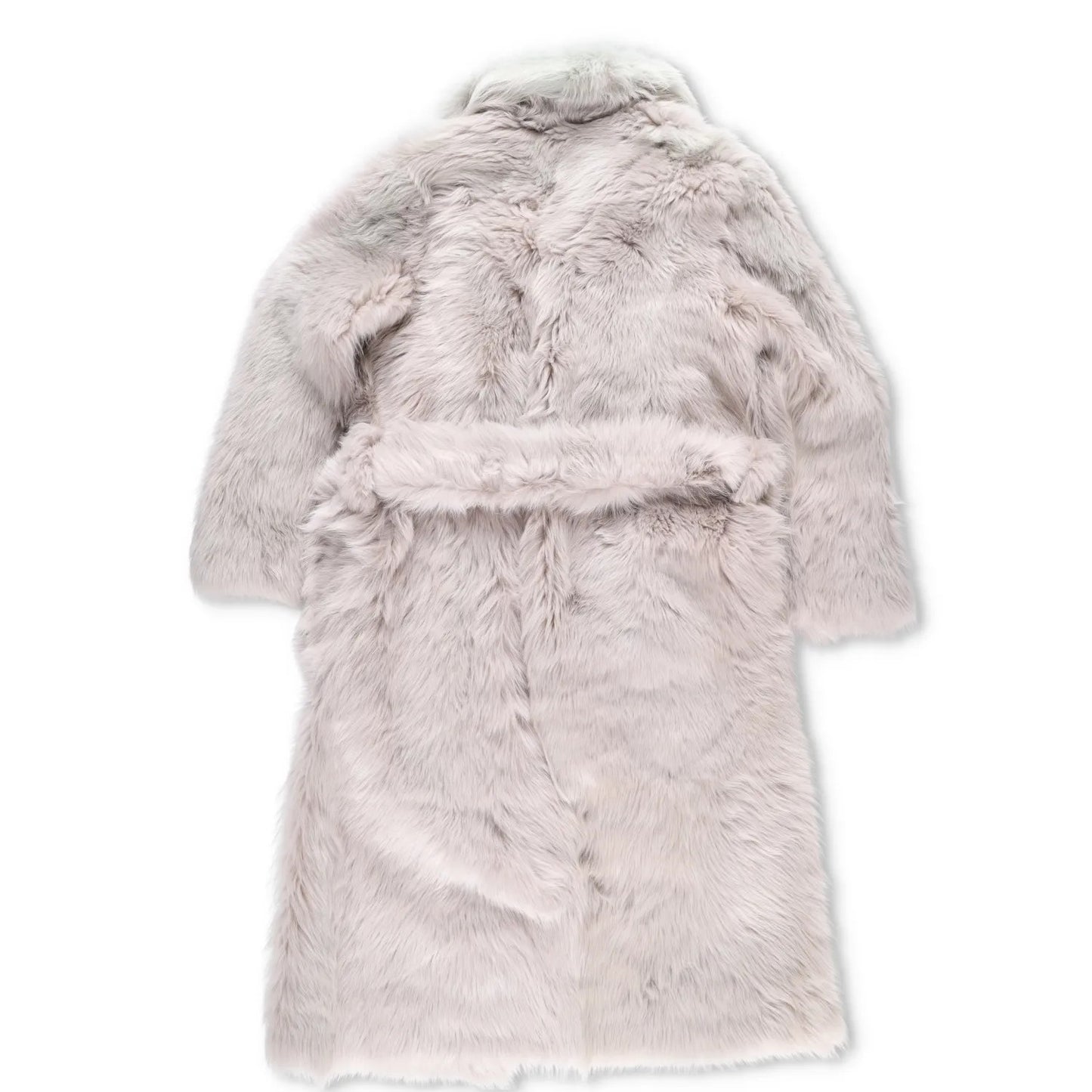 BOTTEGA VENETA Womens Overcoat Fur Oversized Big Belt Detail Grey 40 RRP 9010 — View 5