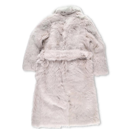 BOTTEGA VENETA Womens Overcoat Fur Oversized Big Belt Detail Grey 40 RRP 9010 — View 5