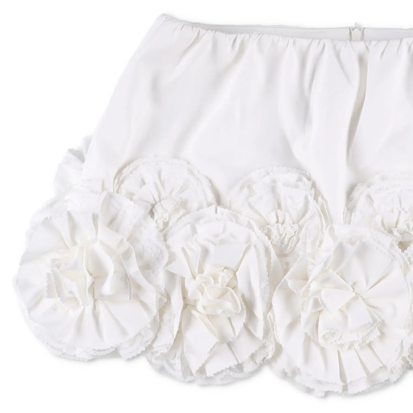 SHUSHU TONG Womens Floral Embellished Fluffy Mini Skirt White Size 12 RRP 510 — View 2