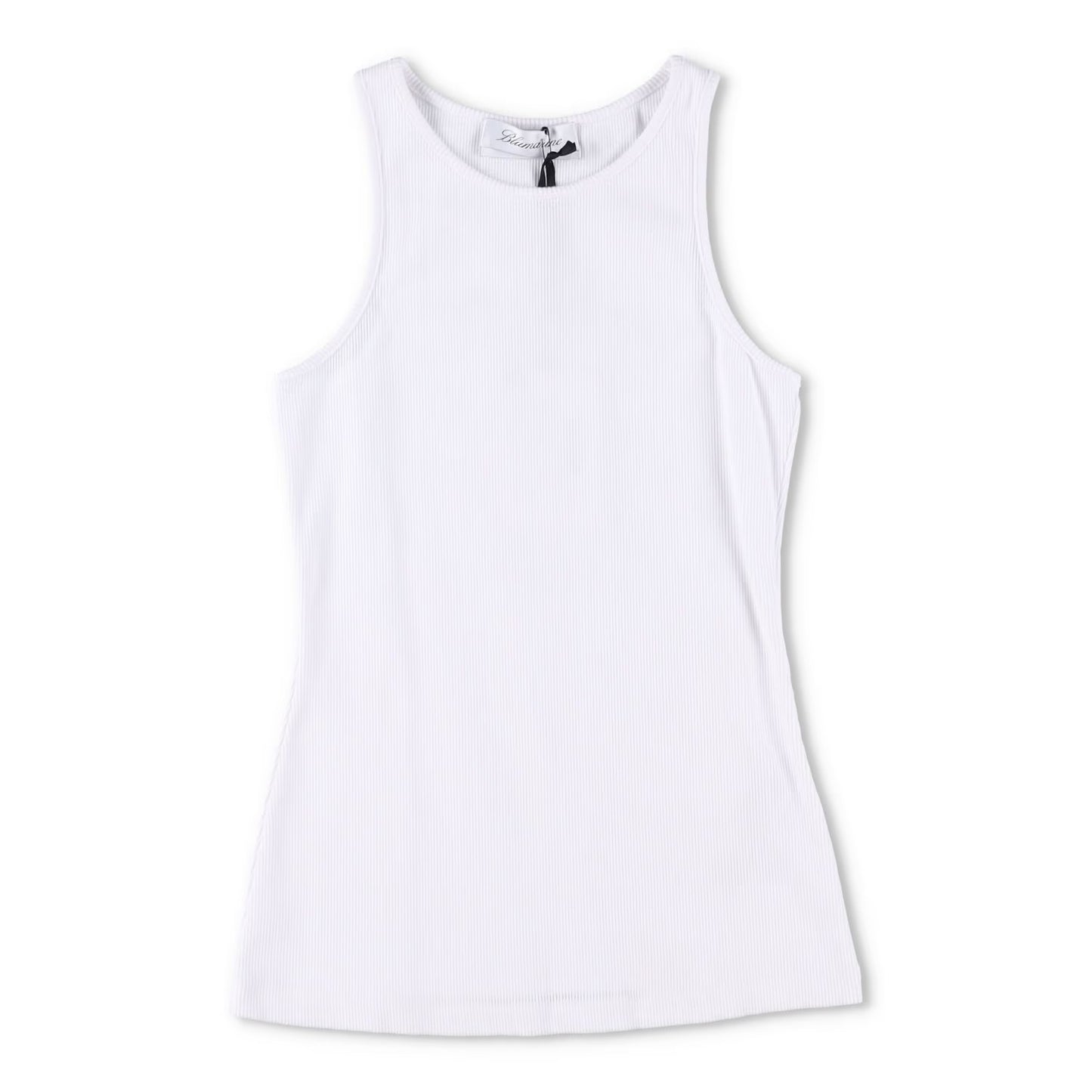 BLUMARINE Womens 2T059A Canotta Costina+Spil Crystal Broach Tank White XS RRP265