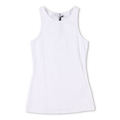 BLUMARINE Womens 2T059A Canotta Costina+Spil Crystal Broach Tank White XS RRP265