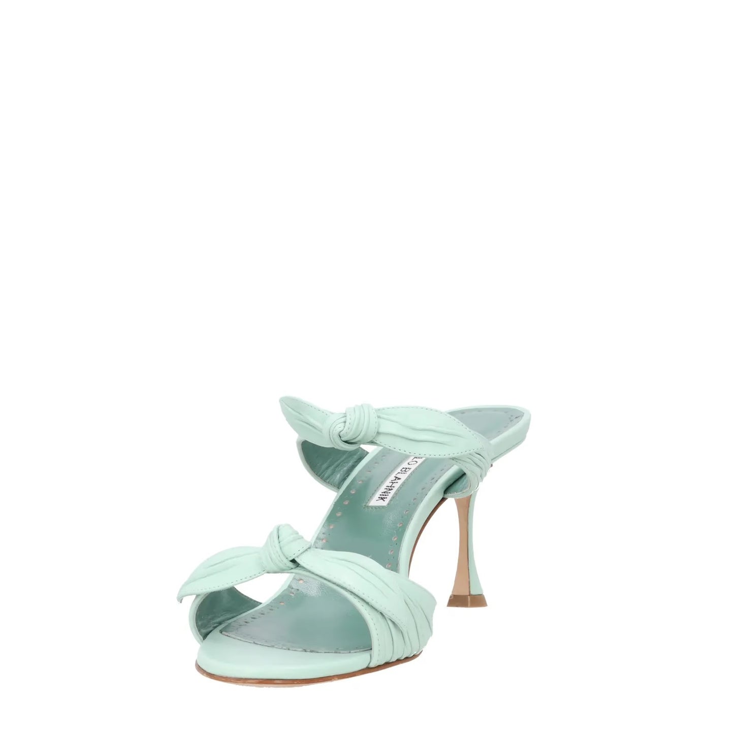 MANOLO BLAHNIK Womens Lollo 70 High Heel Double Strap Sandal Leather UK7 RRP 909 — View 3
