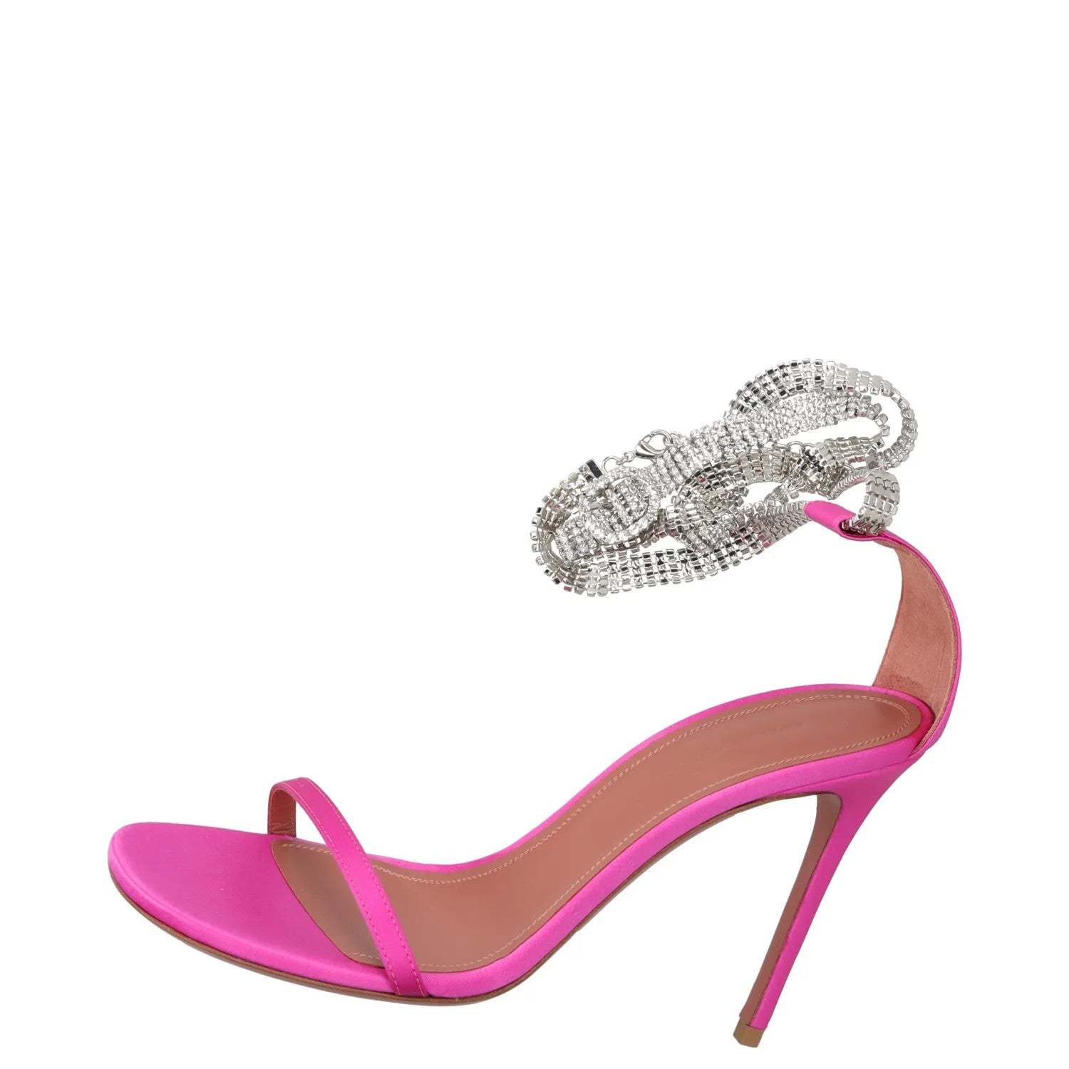 AMINA MUADDI Women Chain Strappy Heels Pink Leather Stiletto Open Toe UK4 RRP600 — View 8