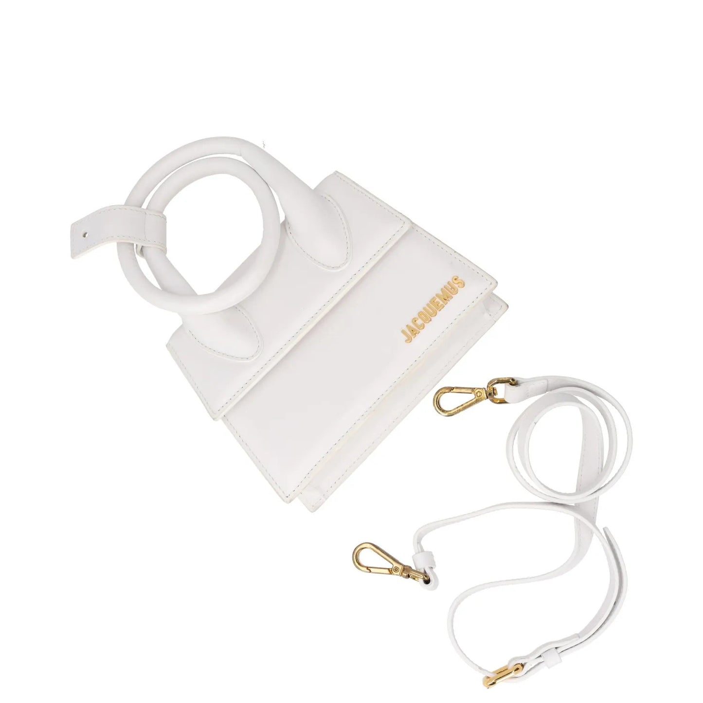 JACQUEMUS Womens Le Chiquito Noeud Leather Tote Bag White One Size RRP 745 — View 7