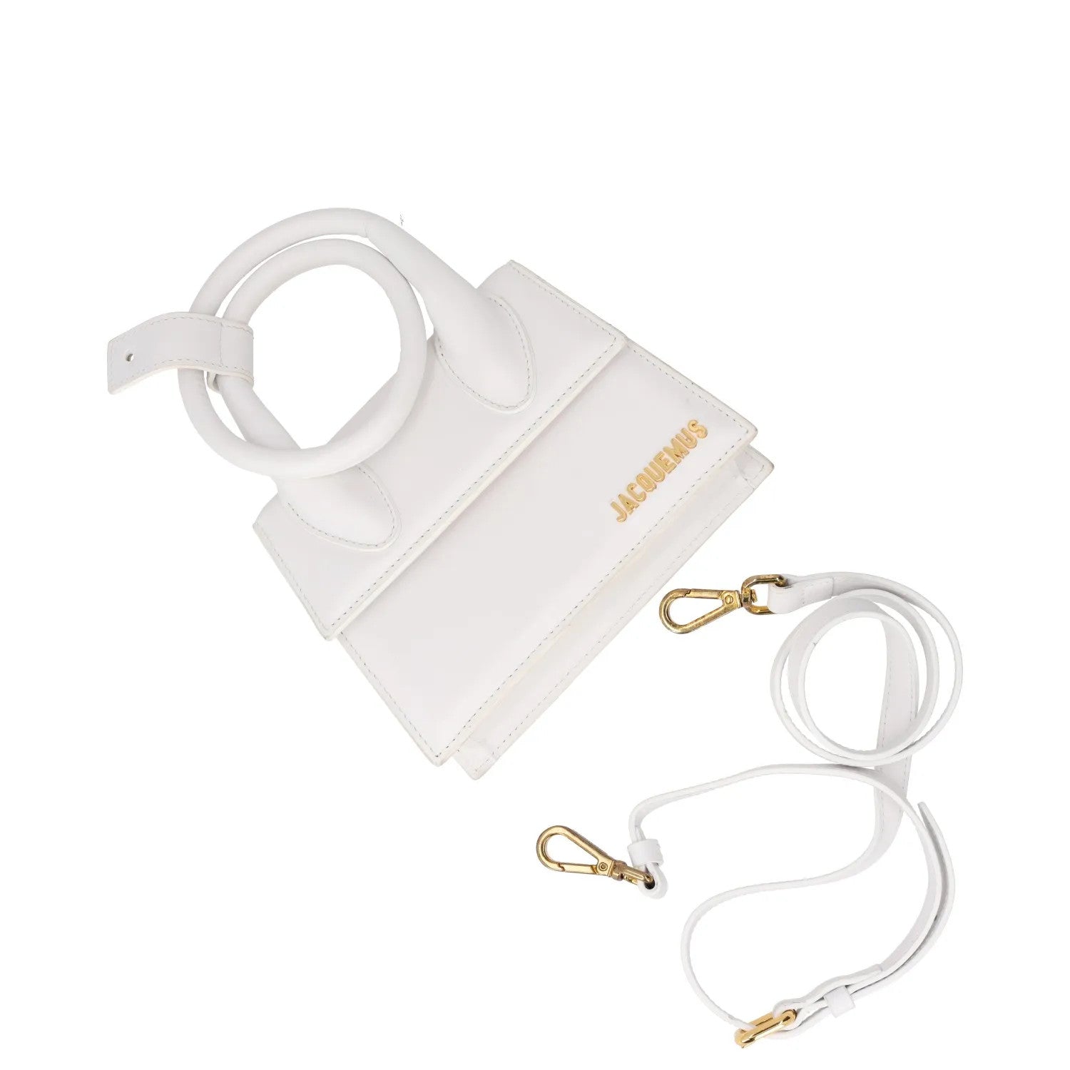 JACQUEMUS Womens Le Chiquito Noeud Leather Tote Bag White One Size RRP 745 — View 7