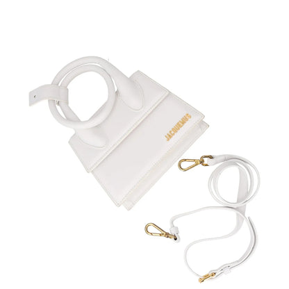 JACQUEMUS Womens Le Chiquito Noeud Leather Tote Bag White One Size RRP 745 — View 7