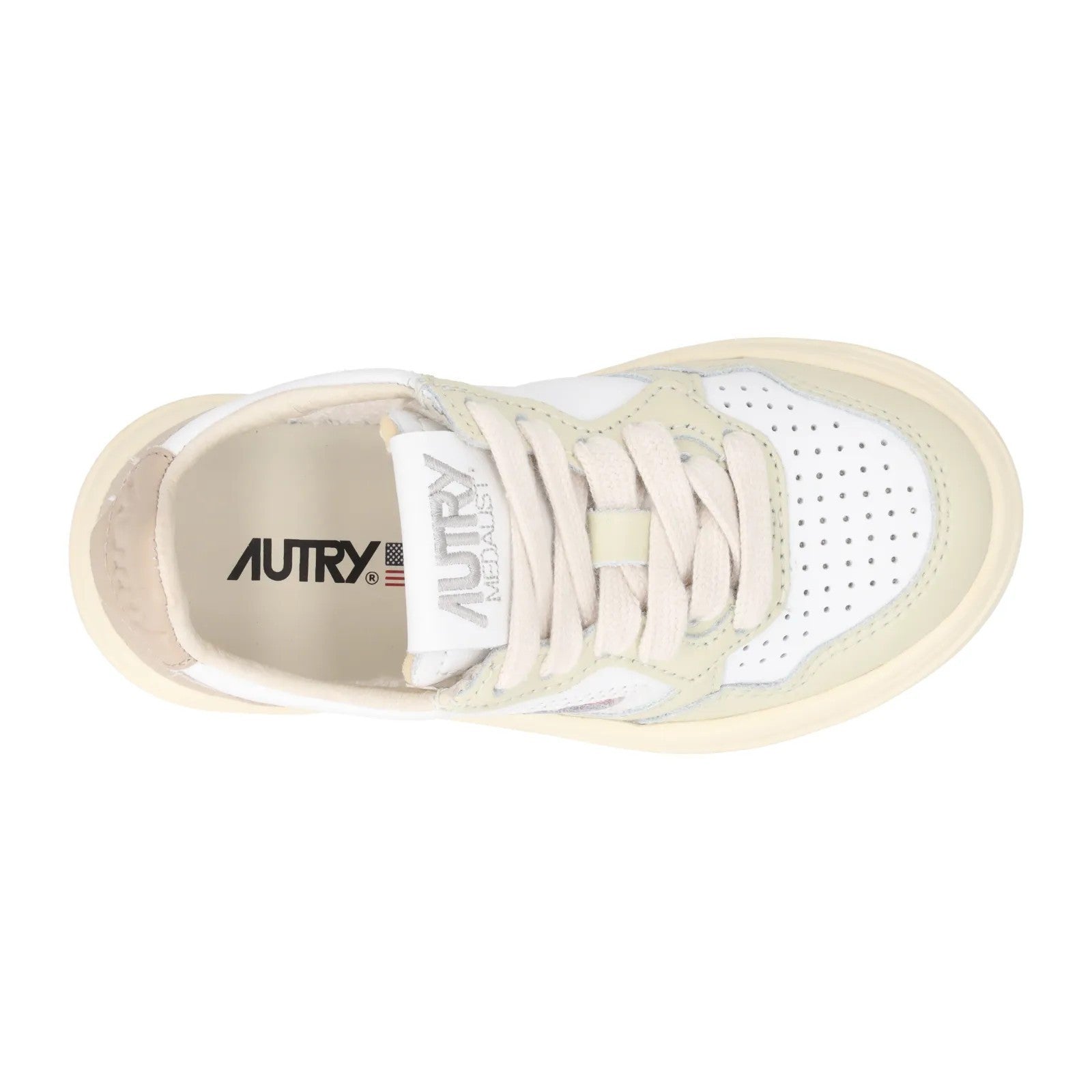AUTRY Unisex Kids Medalist Trainers Leather Low Top Cream EU 32 RRP 165 — View 7