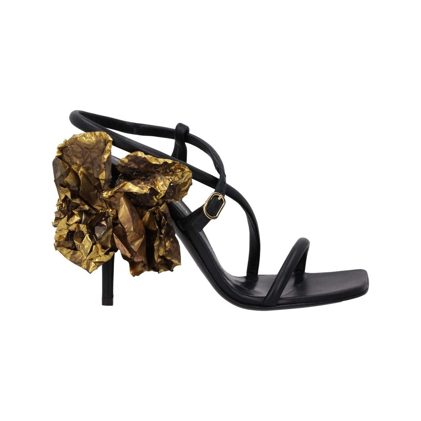 BRUNO FRISONI Womens Black Leather Stiletto Sandals Flower EU 38.5 RRP 1195 — View 10