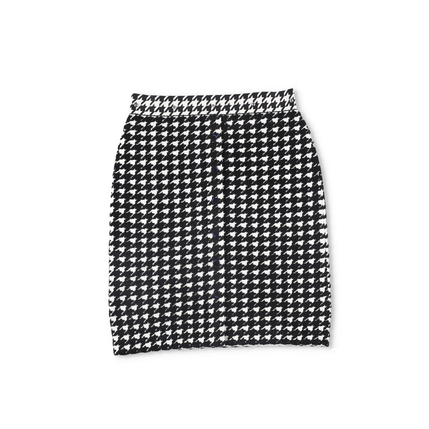 BURBERRY Womens Mini Dress Crew Neck Sleeveless Houndstooth Black L RRP 1690 — View 8