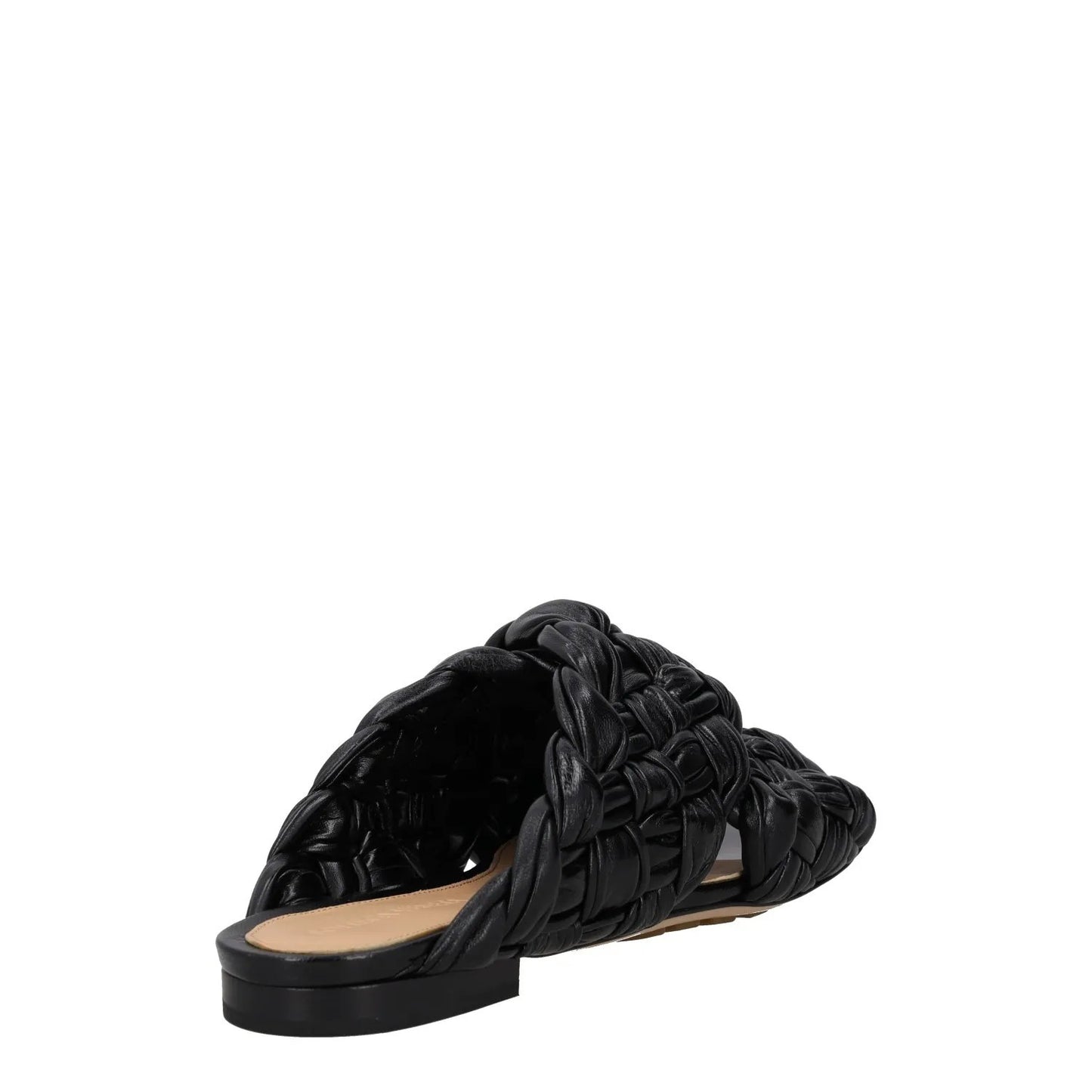 BOTTEGA VENETA Womens Slip On Sandals Black Leather Woven Flat UK 5 RRP 850 — View 6