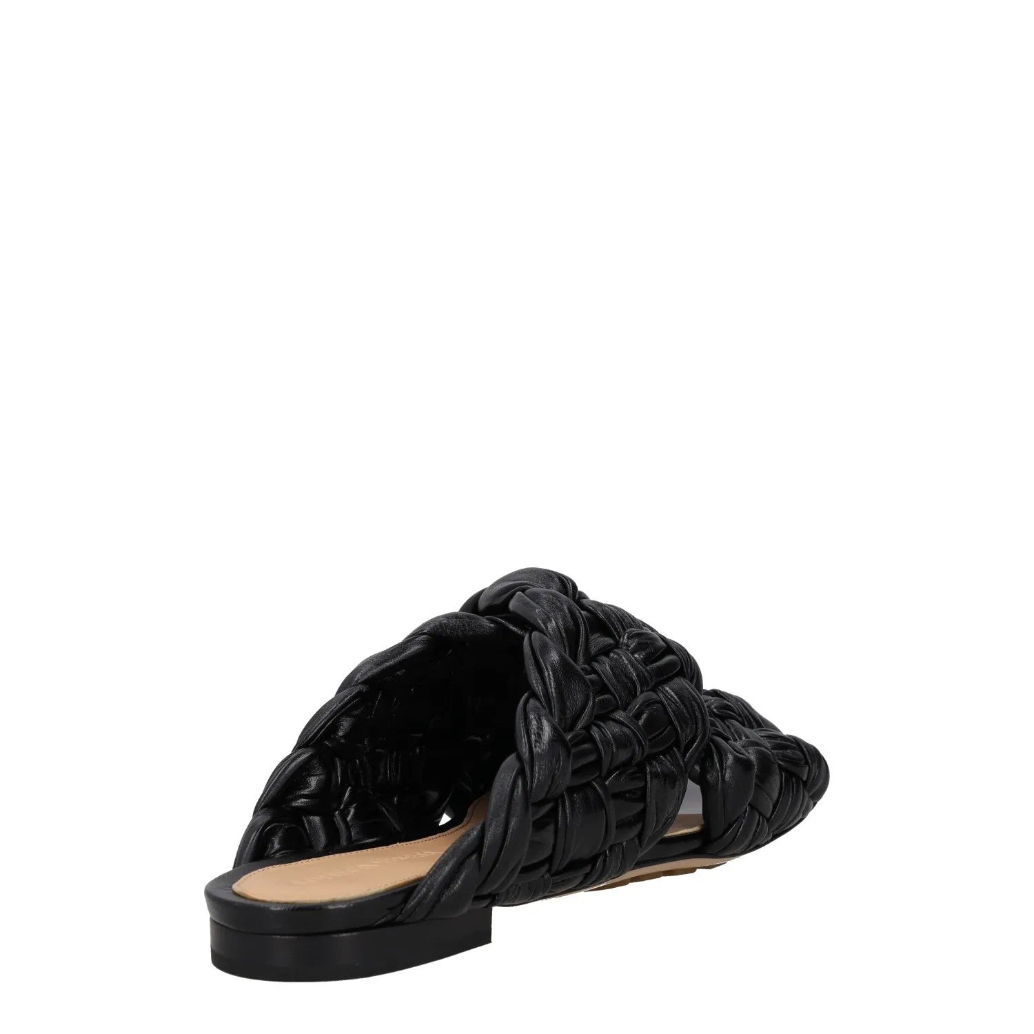 BOTTEGA VENETA Womens Slip On Sandals Black Leather Woven Flat UK 5 RRP 850 — View 6
