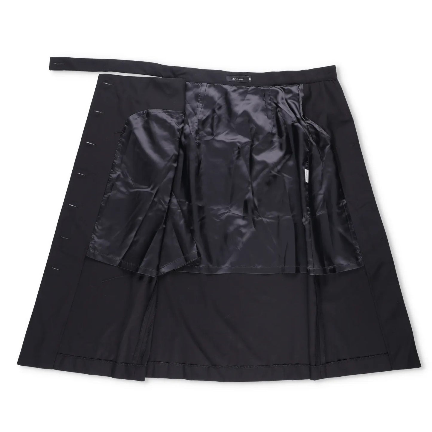 LOW CLASSIC Womens Midi Skirt Button Accents Black Twill Fabric Size S RRP 350 — View 7