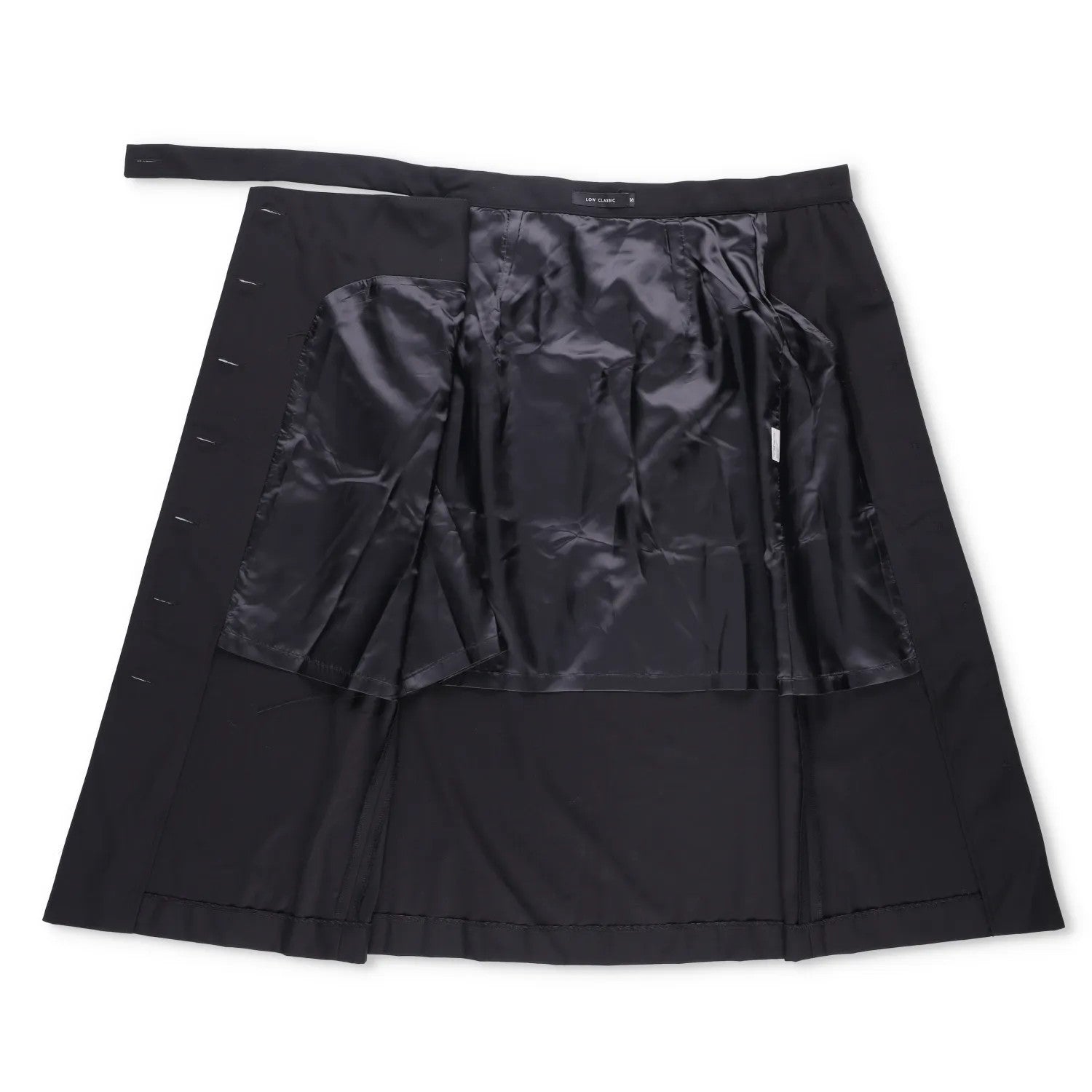 LOW CLASSIC Womens Midi Skirt Button Accents Black Twill Fabric Size S RRP 350 — View 7