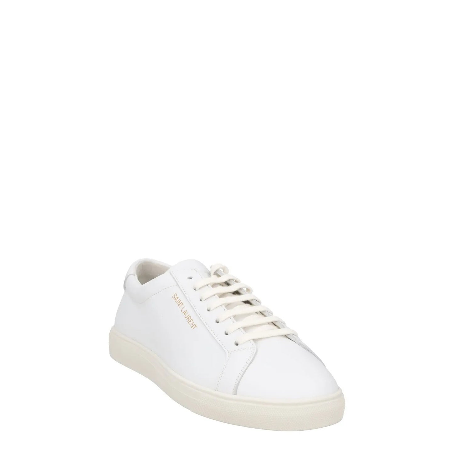 SAINT LAURENT Womens Trainers White Leather Low Top Lace Up Sneakers UK 7 RRP555 — View 2