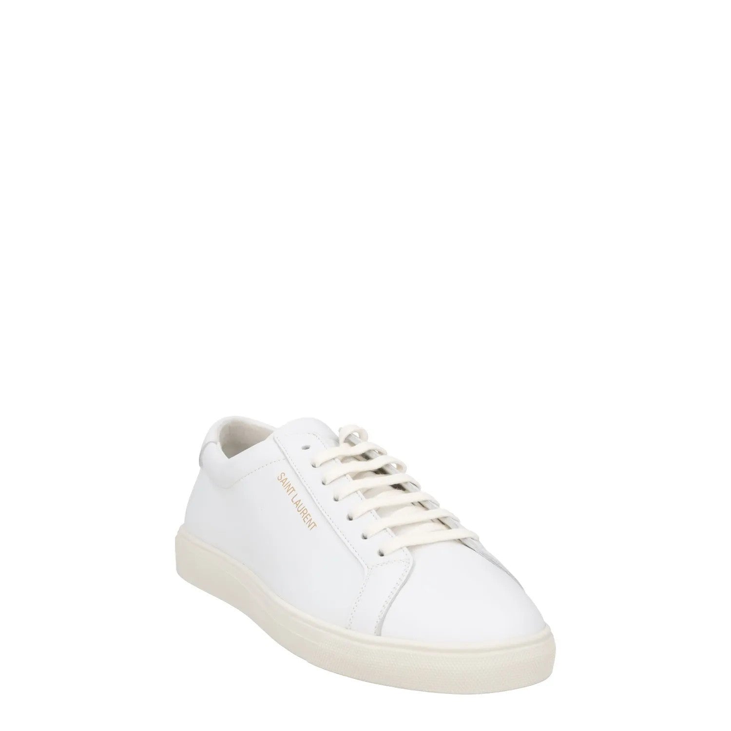 SAINT LAURENT Womens Trainers White Leather Low Top Lace Up Sneakers UK 7 RRP555 — View 2
