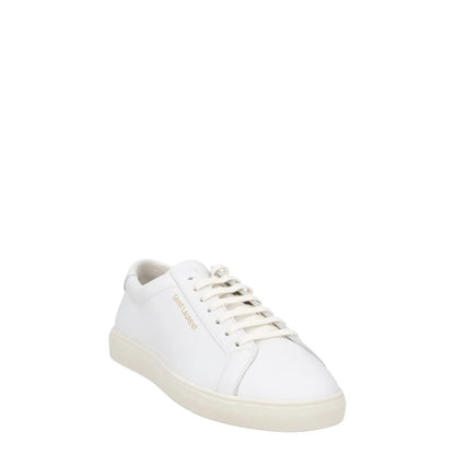SAINT LAURENT Womens Trainers White Leather Low Top Lace Up Sneakers UK 7 RRP555 — View 2