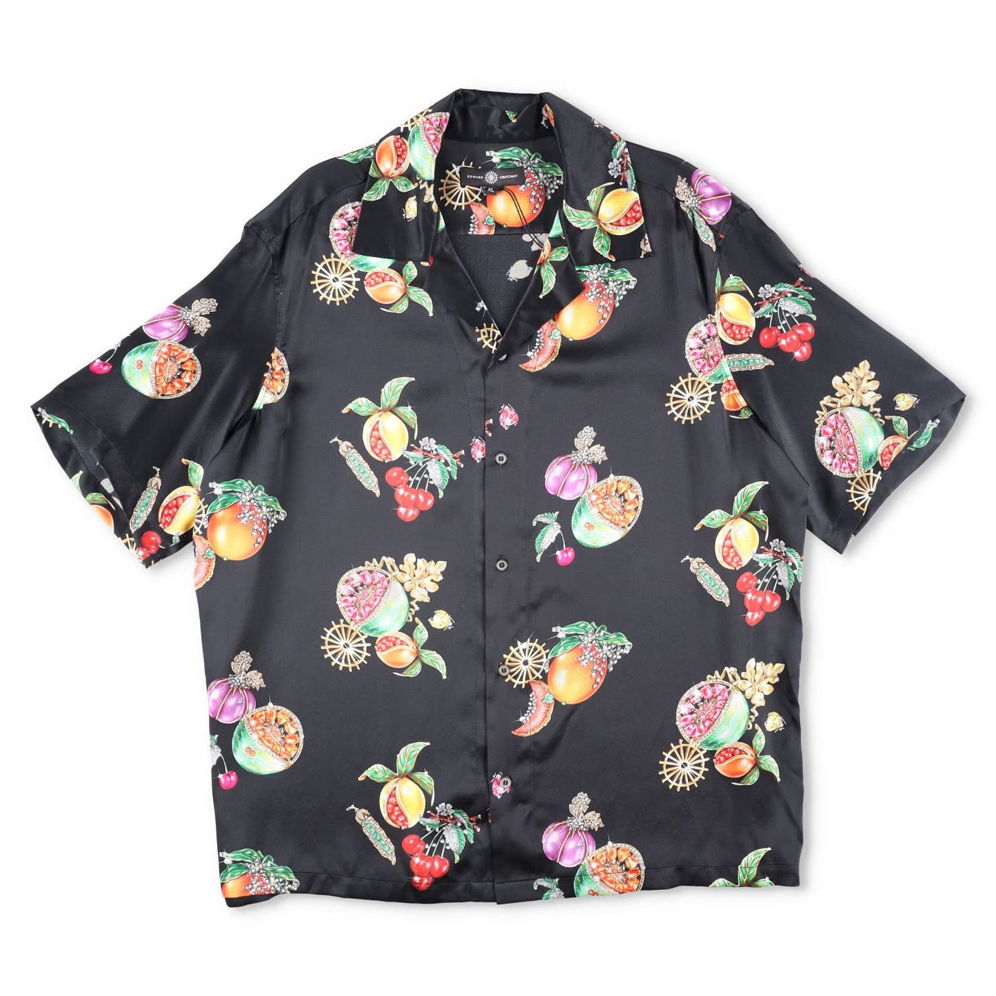 EDWARD CRUTCHLEY Mens Shirt Silk Collared Short Sleeve Buttoned Size XL RRP 300