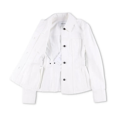 SALVATORE FERRAGAMO Womens Denim Jacket Long Sleeve Buttoned White 36 RRP 1250 — View 5