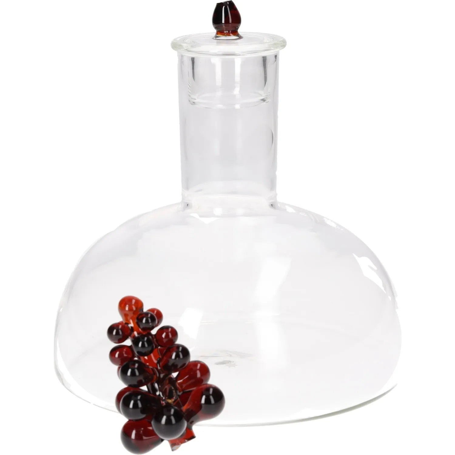 MAISON BALZAC Bordeaux Wine Decanter with Lid Glass Clear Grape Detail OS RRP150 — View 2