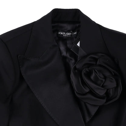 DOLCE & GABBANA Womens Jacket Blazer V-Neck Long Sleeve Black Size 40 RRP 3600 — View 6