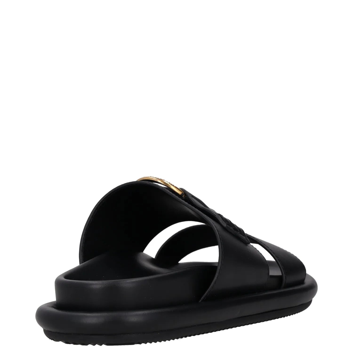 MONCLER Womens Bell Sandals Flat Sliders Black Leather Open Toe UK 3 RRP 515 — View 6