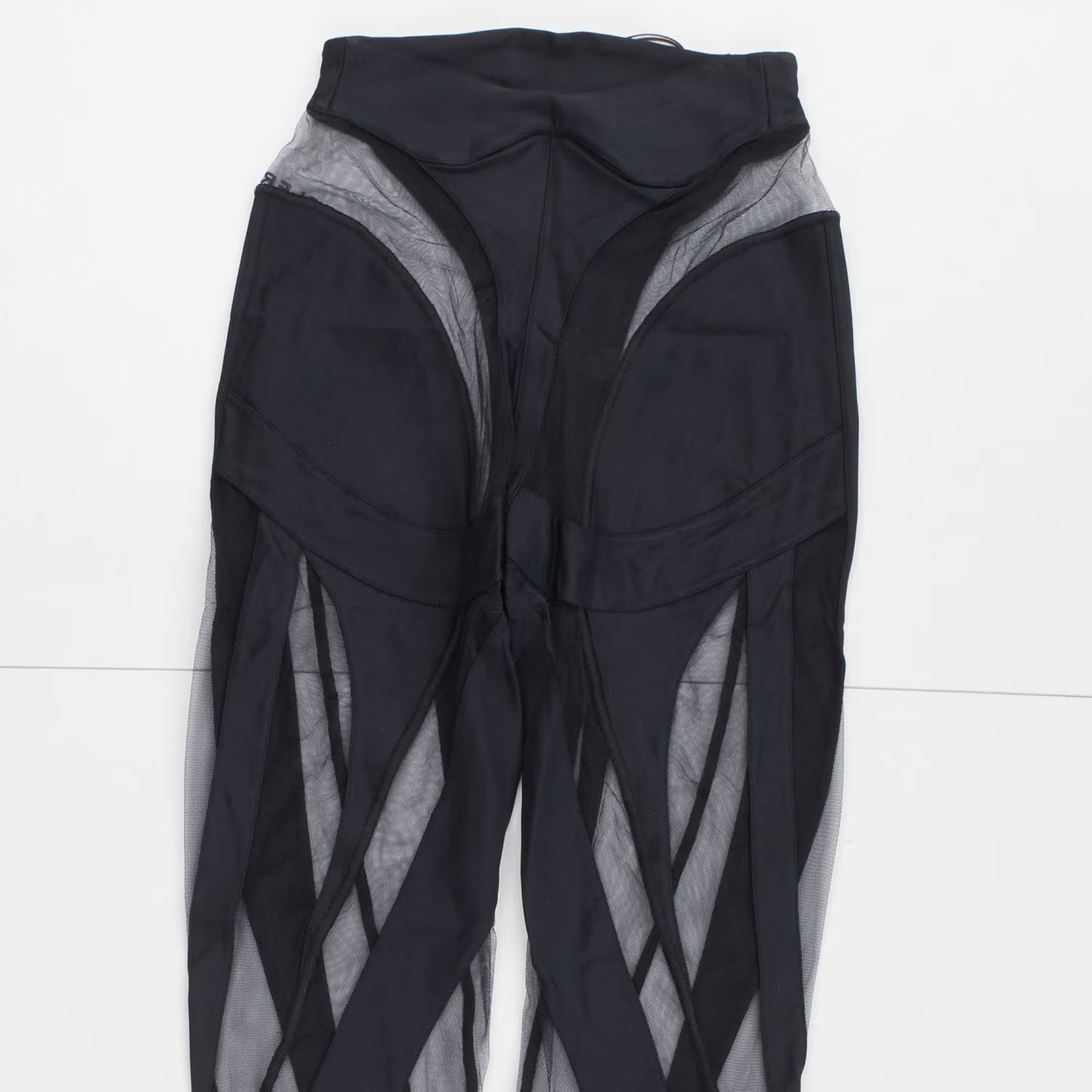 MUGLER Womens Black Sheer Lycra Tulle High Rise Leggings Size 34 RRP 460 — View 6