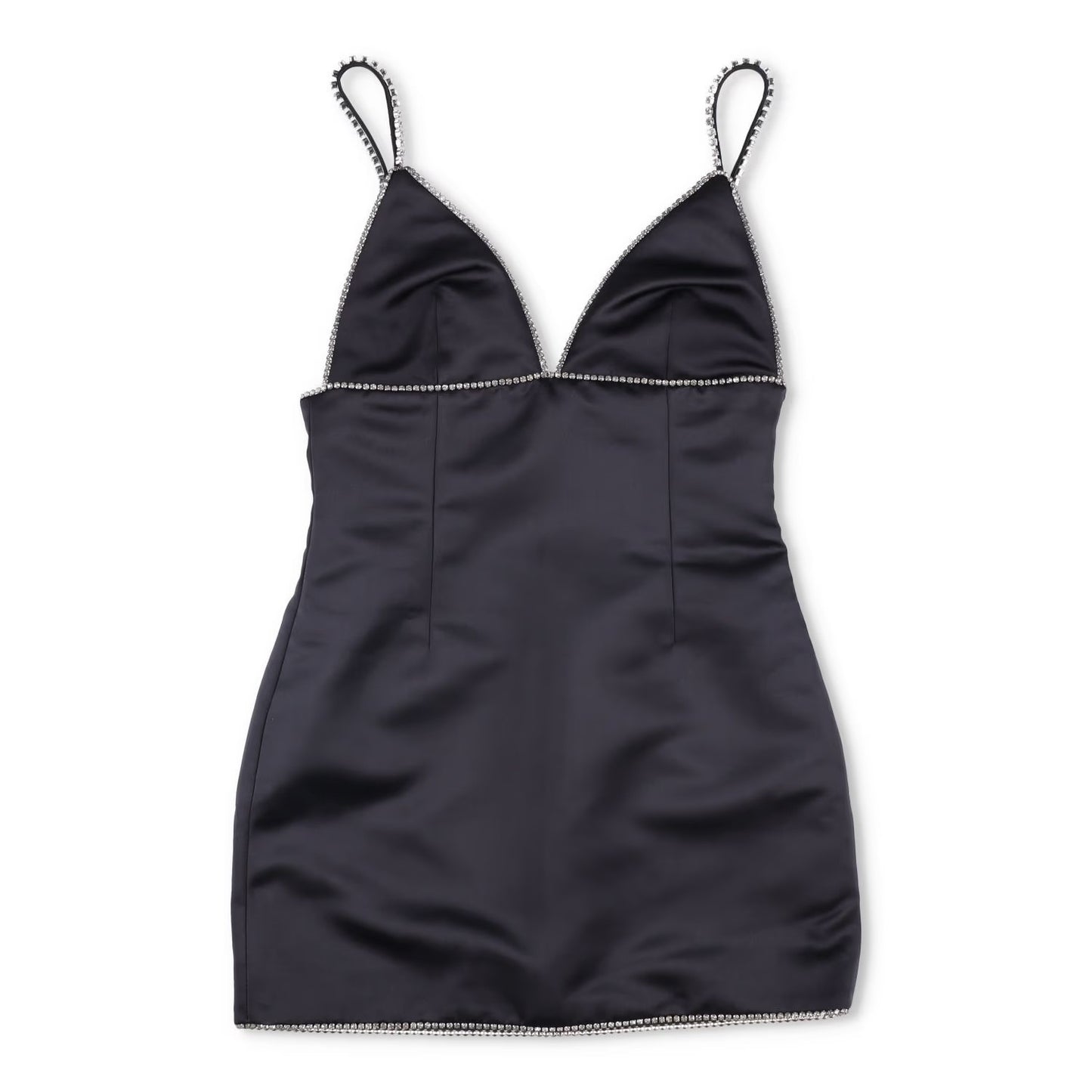 AREA Womens Dress Mini Black with Crystal Strap Sleeveless Size 4 RRP 560