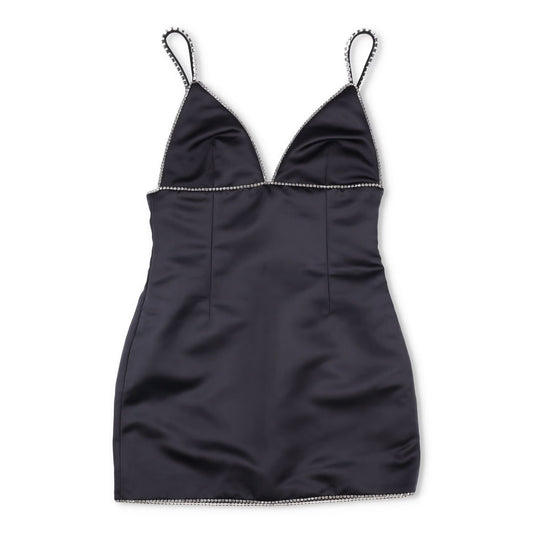 AREA Womens Dress Mini Black with Crystal Strap Sleeveless Size 4 RRP 560