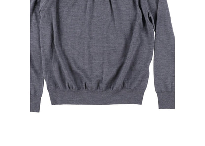 AARON ESH Mens Ruched Neck Crewneck Jumper Grey Long Sleeve Size 24 RRP 260 — View 3