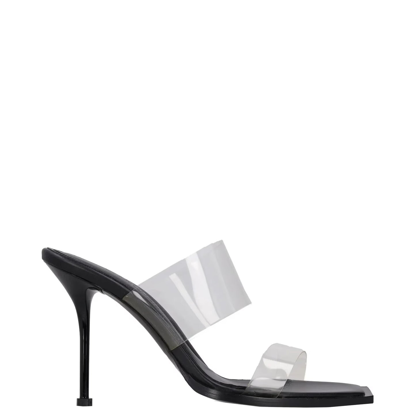ALEXANDER MCQUEEN Womens Stiletto Heels Black Synthetic Clear Straps UK3 RRP 700