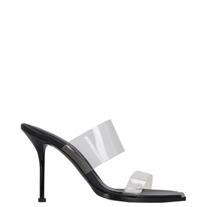ALEXANDER MCQUEEN Womens Stiletto Heels Black Synthetic Clear Straps UK3 RRP 700