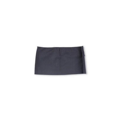 MOWALOLA Womens Pin Striped Mini Skirt Black Twill Zip Short Size S RRP 270 — View 10