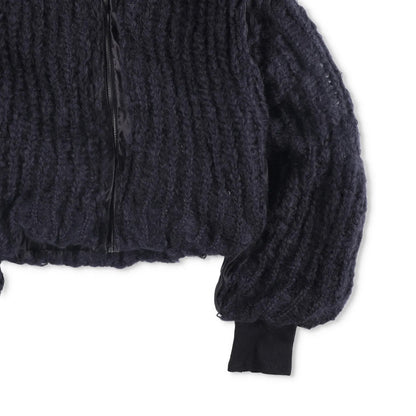MLGA Mens Hand Knitted Bomber Jacket 07 Silk And Steel Black Size S RRP 1630 — View 4