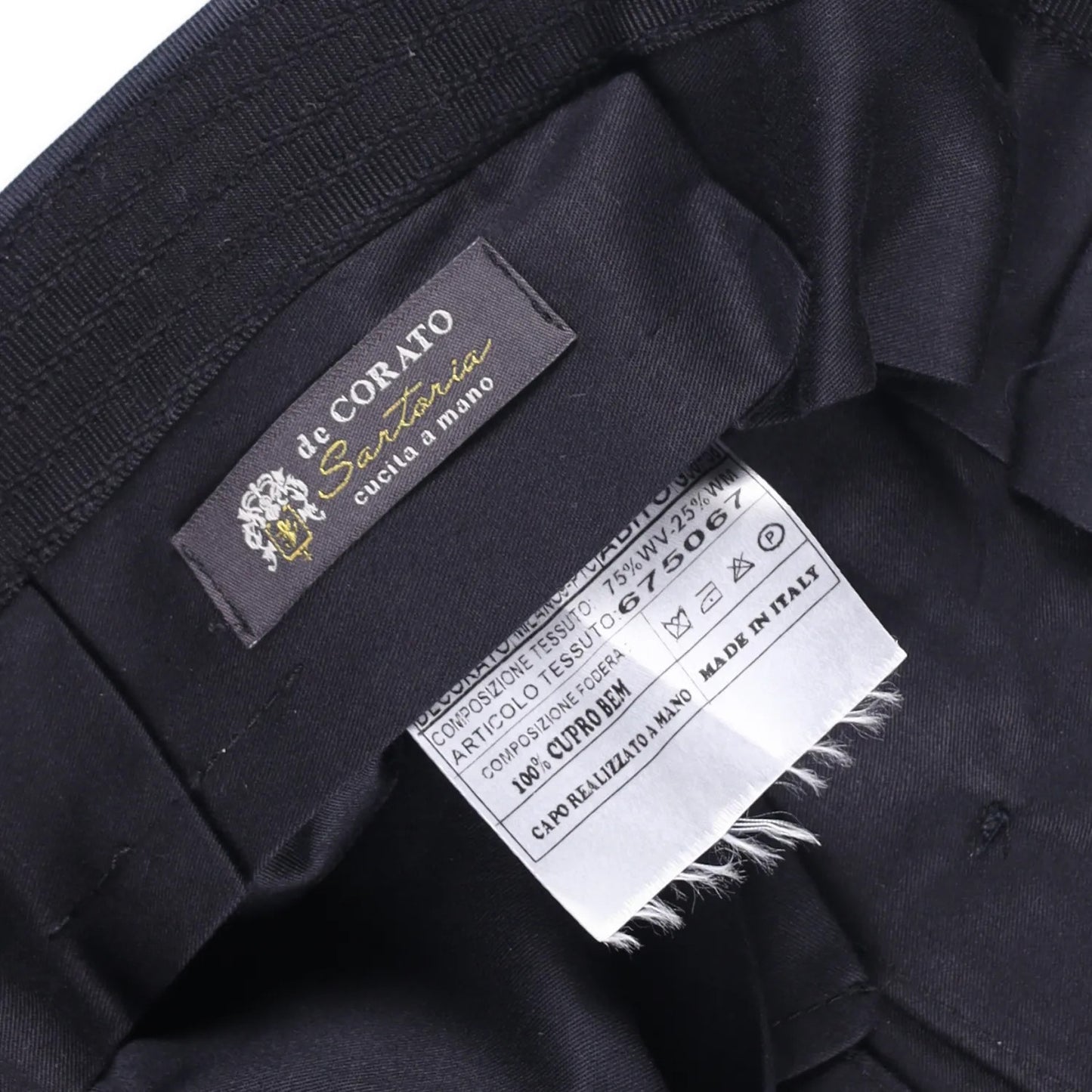 DE CORATO SARTOCIA Mens Dress Pants Blue Wool Blend Zip Closure RRP 200 — View 7