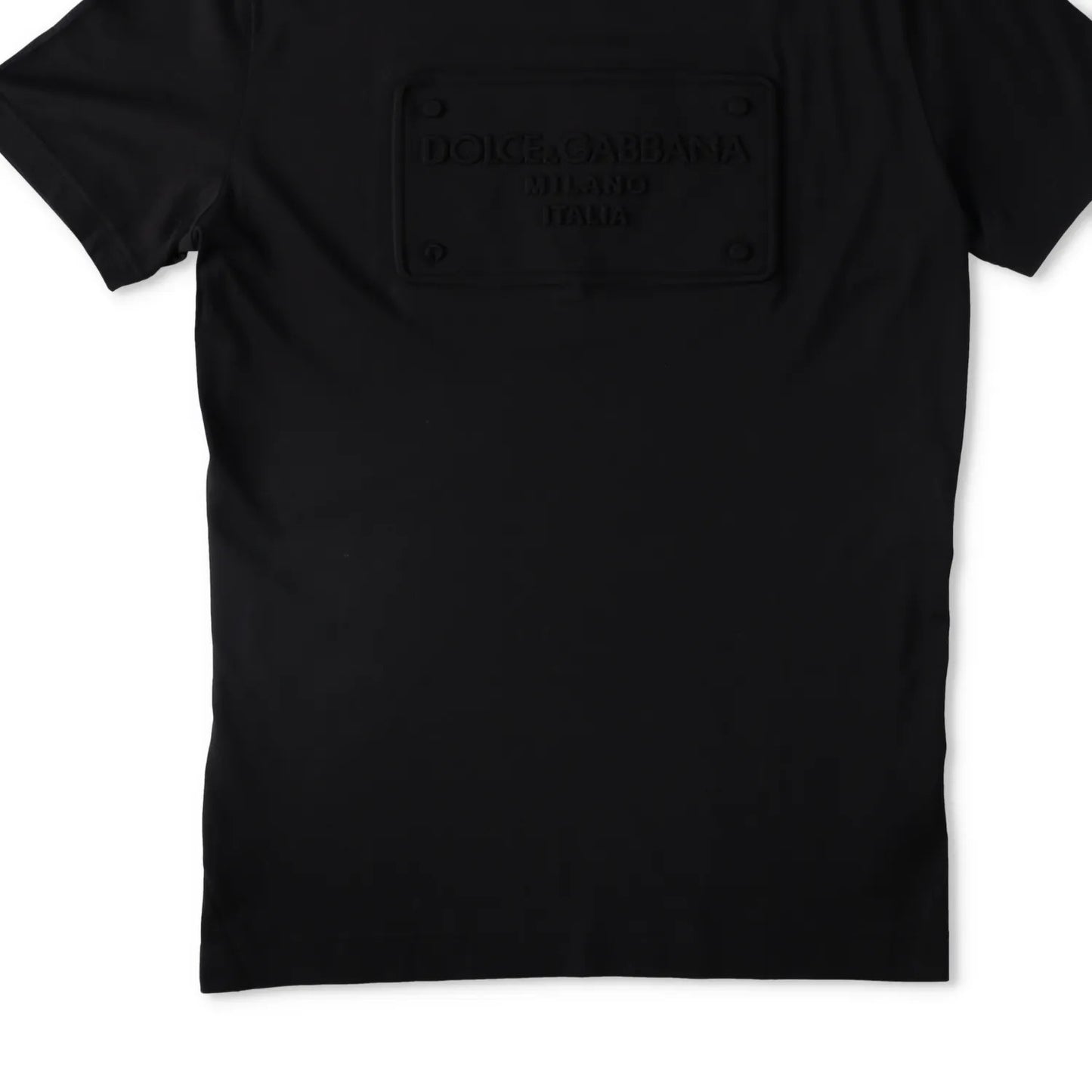 DOLCE & GABBANA Mens T-Shirt Fu7Eq+Embossing Nero Black Short Sleeve 52 RRP 475 — View 2