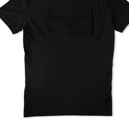 DOLCE & GABBANA Mens T-Shirt Fu7Eq+Embossing Nero Black Short Sleeve 52 RRP 475 — View 2
