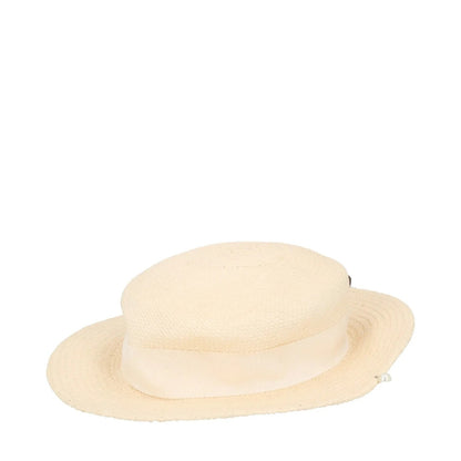 RUSLAN BAGINSKIY Womens Straw Boater Hat Beige Straw White Size M RRP 430 — View 4