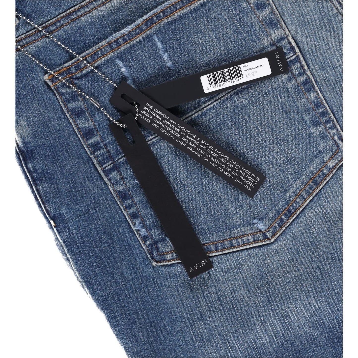 AMIRI Mens Mx1 Skinny Jeans Blue Denim Mid Rise Button Closure Size 36 RRP 1115 — View 12