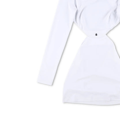 MOWALOLA Womens Power Jersey Two Pieces Mini Dress White Long Sleeve S RRP 510 — View 3
