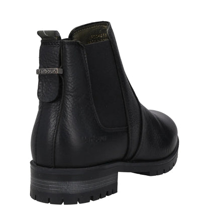 BARBOUR Womens Chelsea Boots Black Leather Ankle Pull On Rubber Sole UK 4 RRP129 — View 6