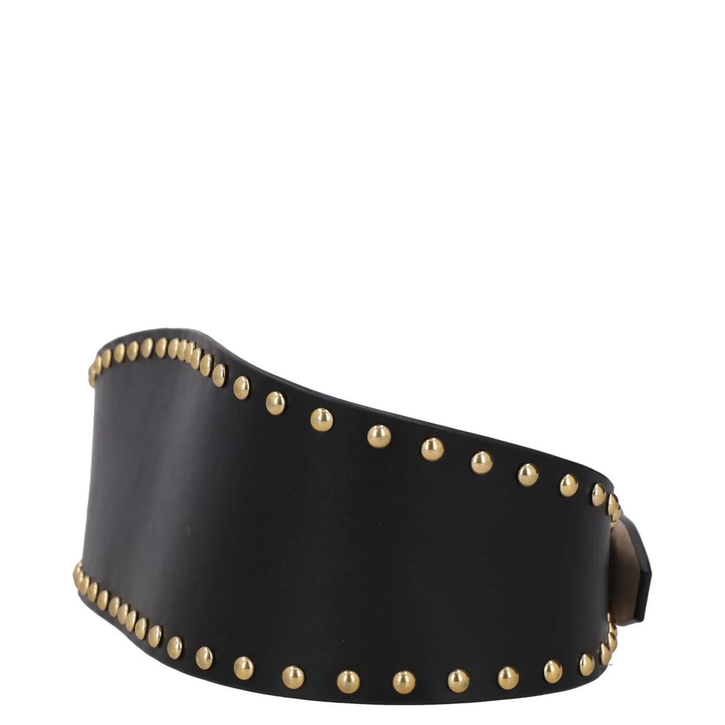 ALEXANDER MCQUEEN Womens Waist Belt Black Leather Gold Studded Size 75 RRP 300 — View 5