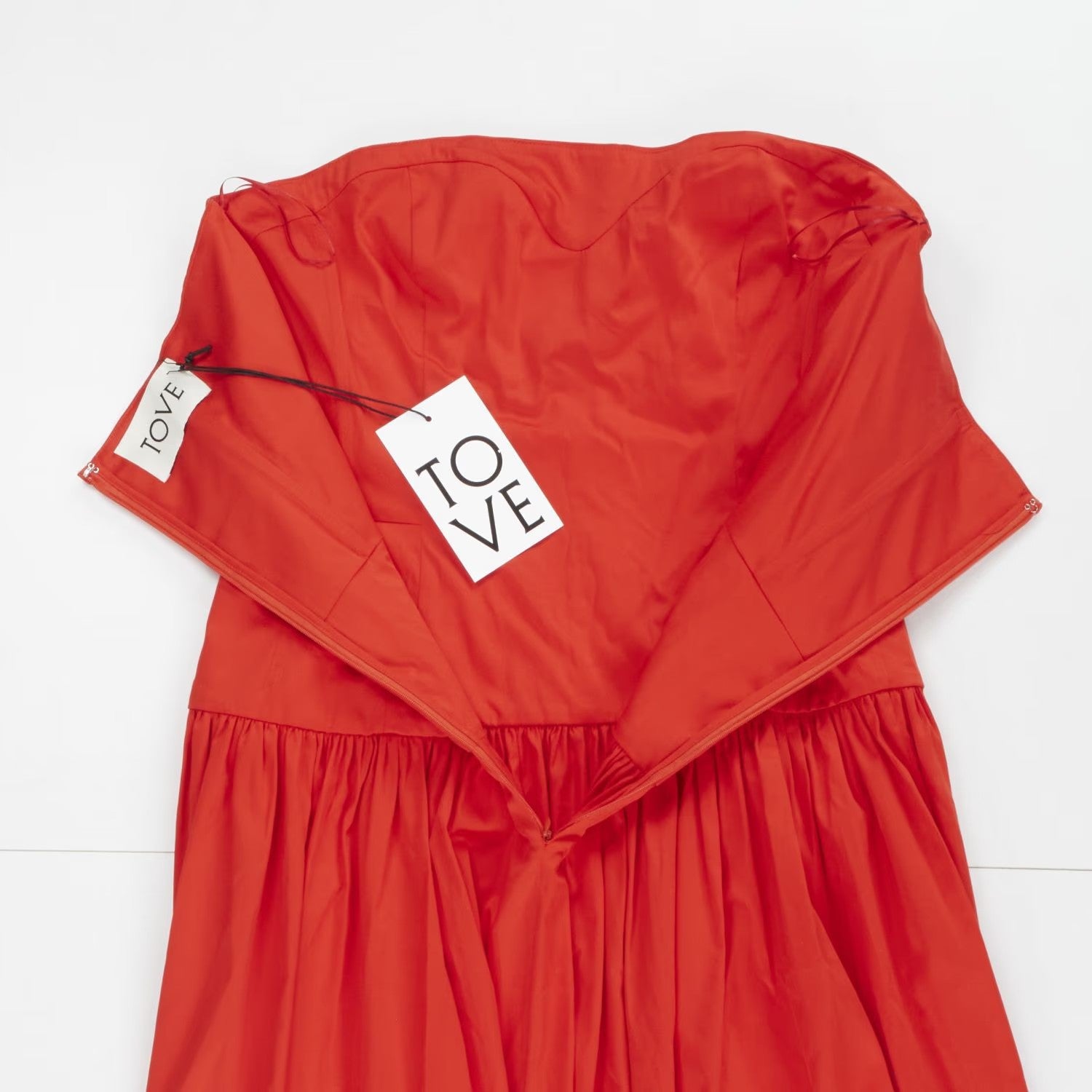 TOVE Womens Lauryn Strapless Red Midi Dress Sweetheart Neckline Size 40 RRP 635 — View 11